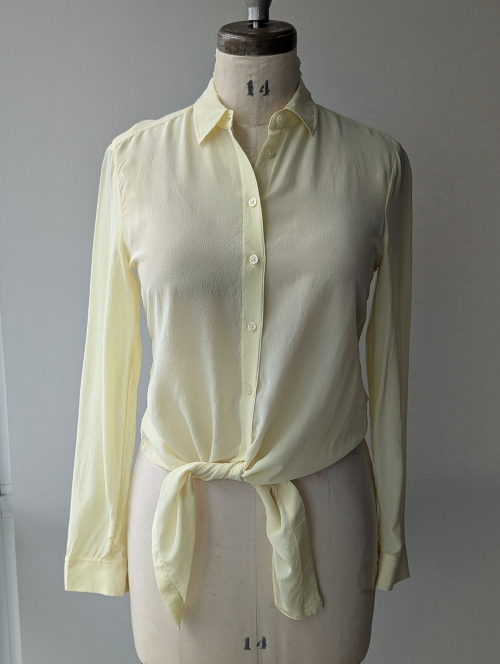 Lemon Yellow Silk Blouse